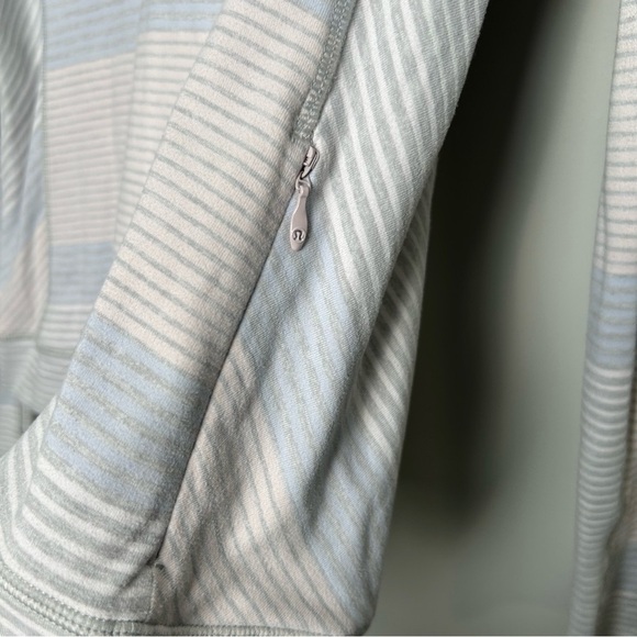 Lululemon Think Fast Long Sleeve Striped Athletic Shirt - Picture 2 of 8